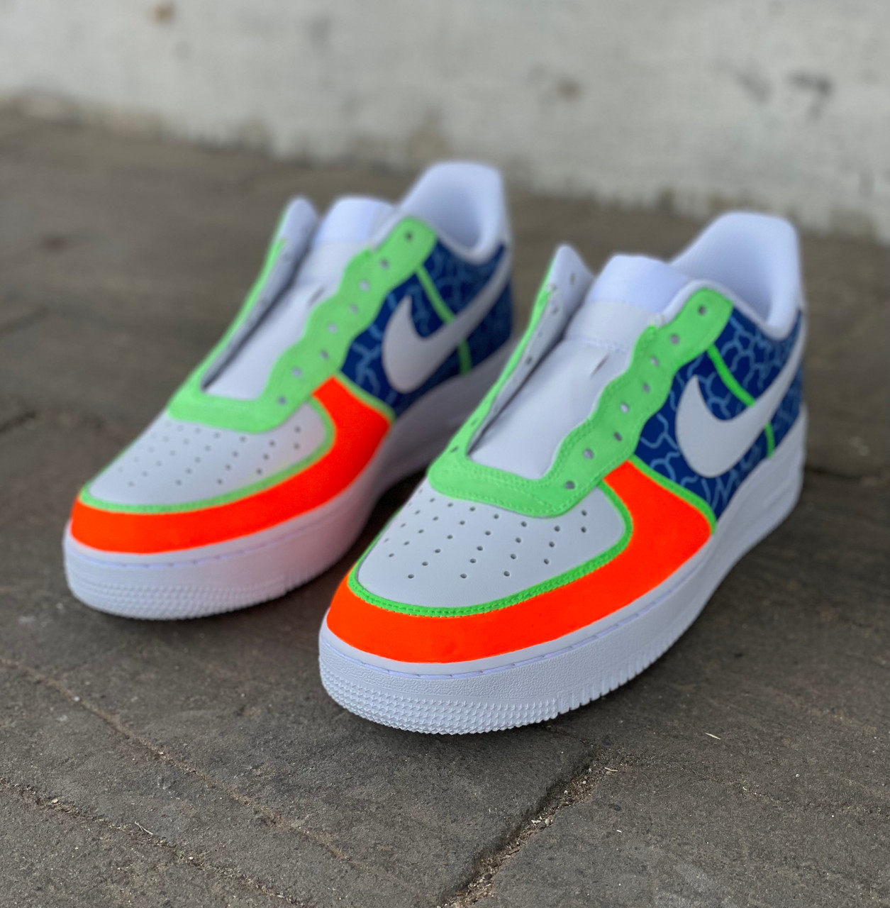 Air Force 1 Custom Neon Splatter Sneakers