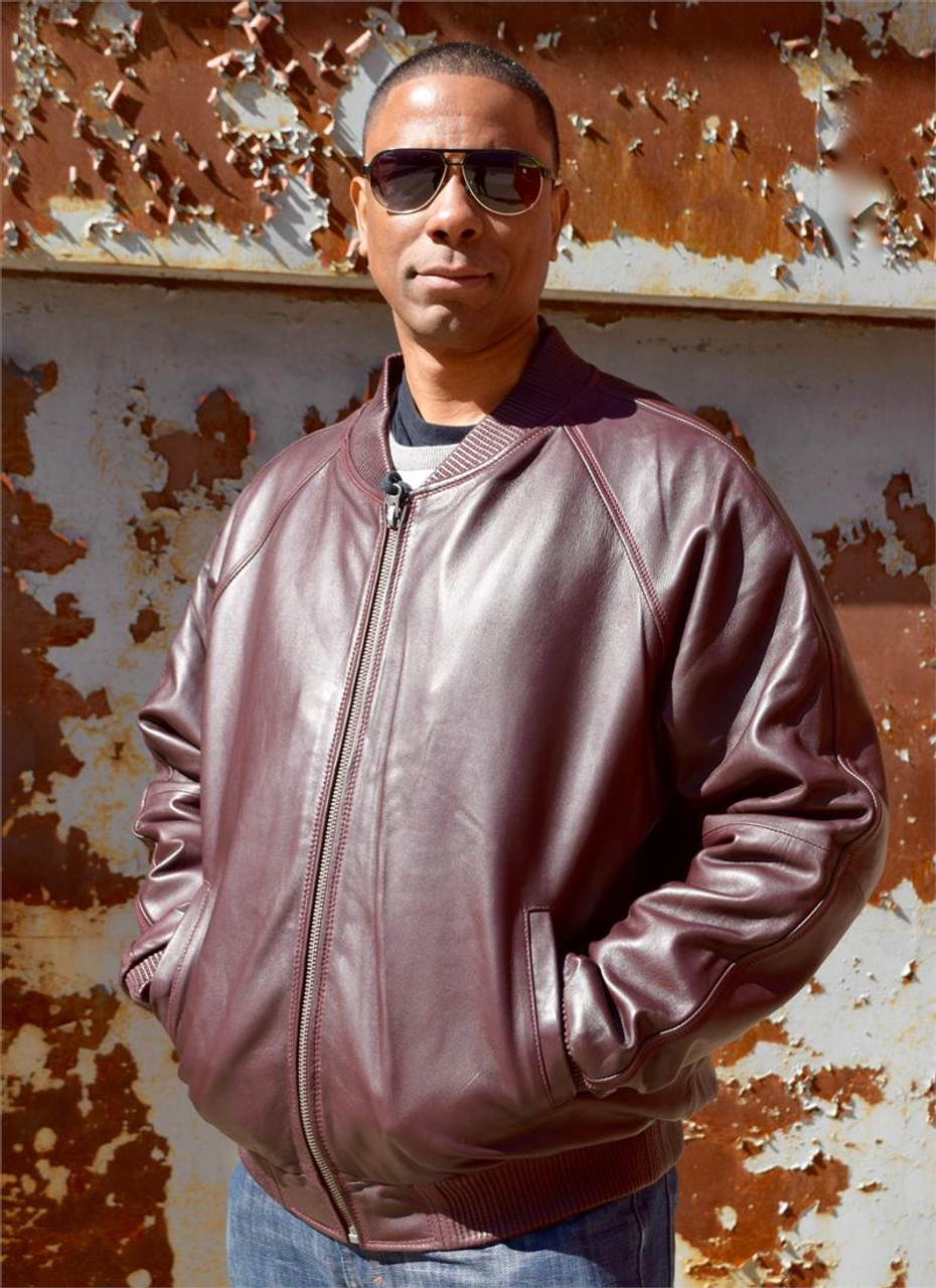 Jakewood Purple Butter Soft Leather Baseball Jacket (XL) | HipHopCloset