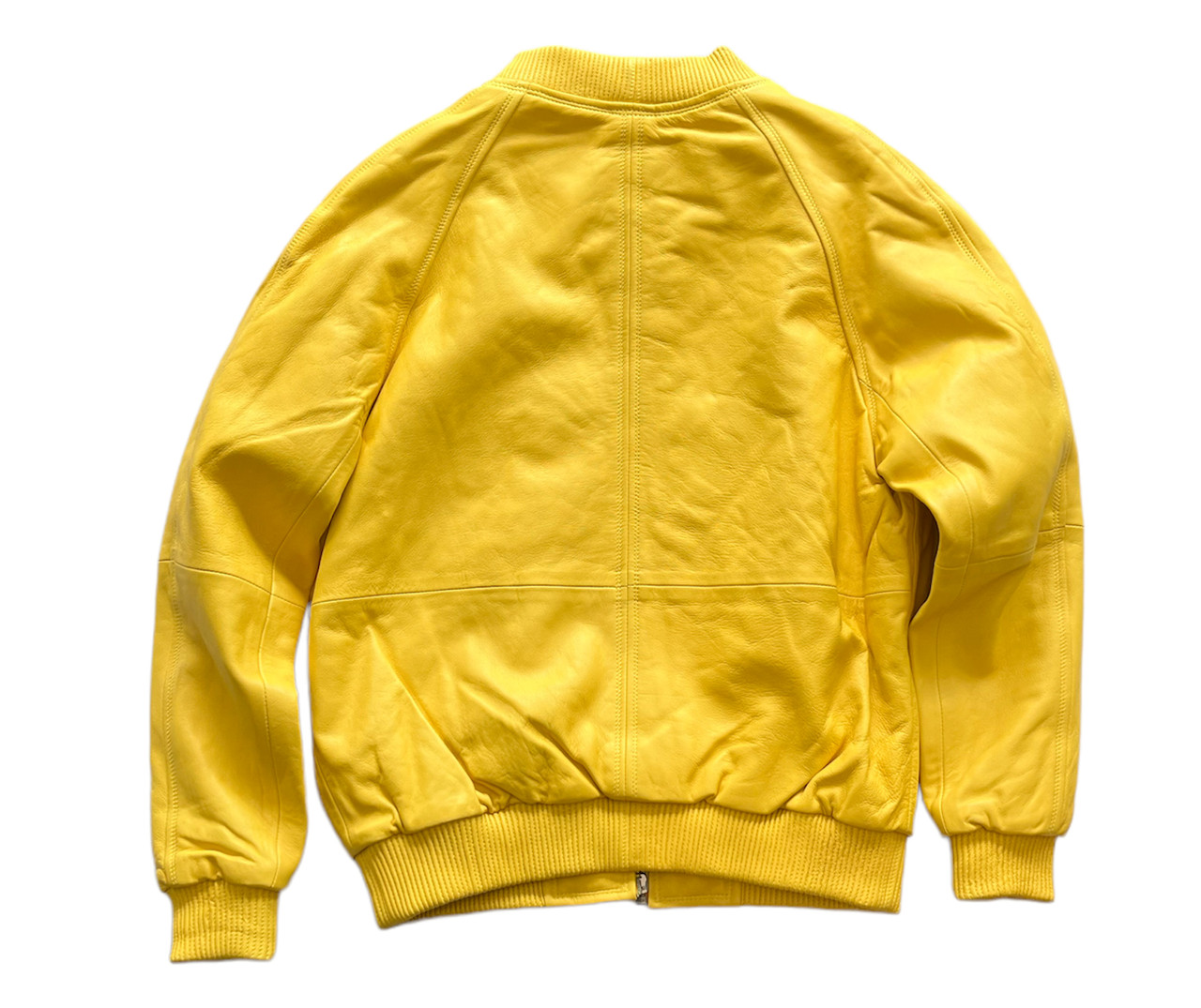 Men's Classic Leather Baseball Jacket [Yellow] – LeatherKloset