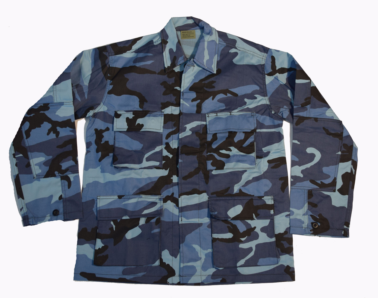 Sky Blue BDU Camo Military Shirt Jacket