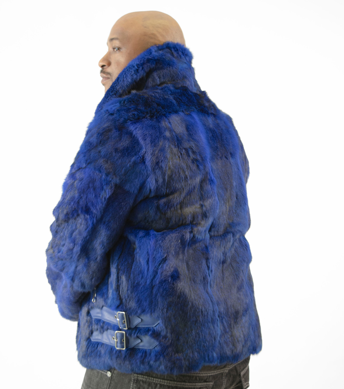 blue fur coat mens