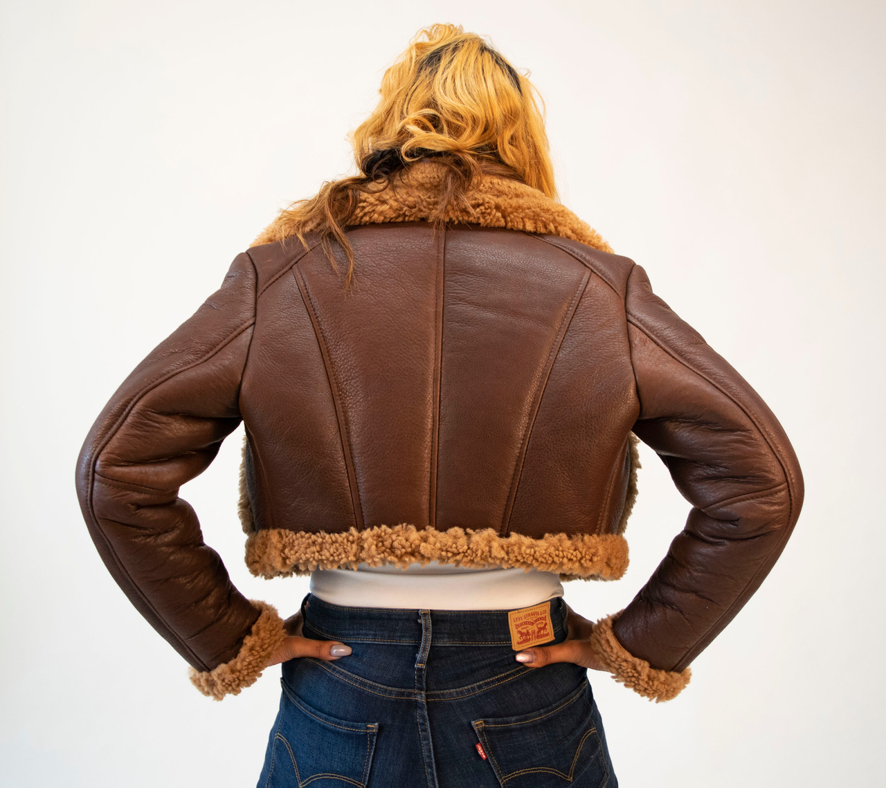 cropped sheepskin jacket