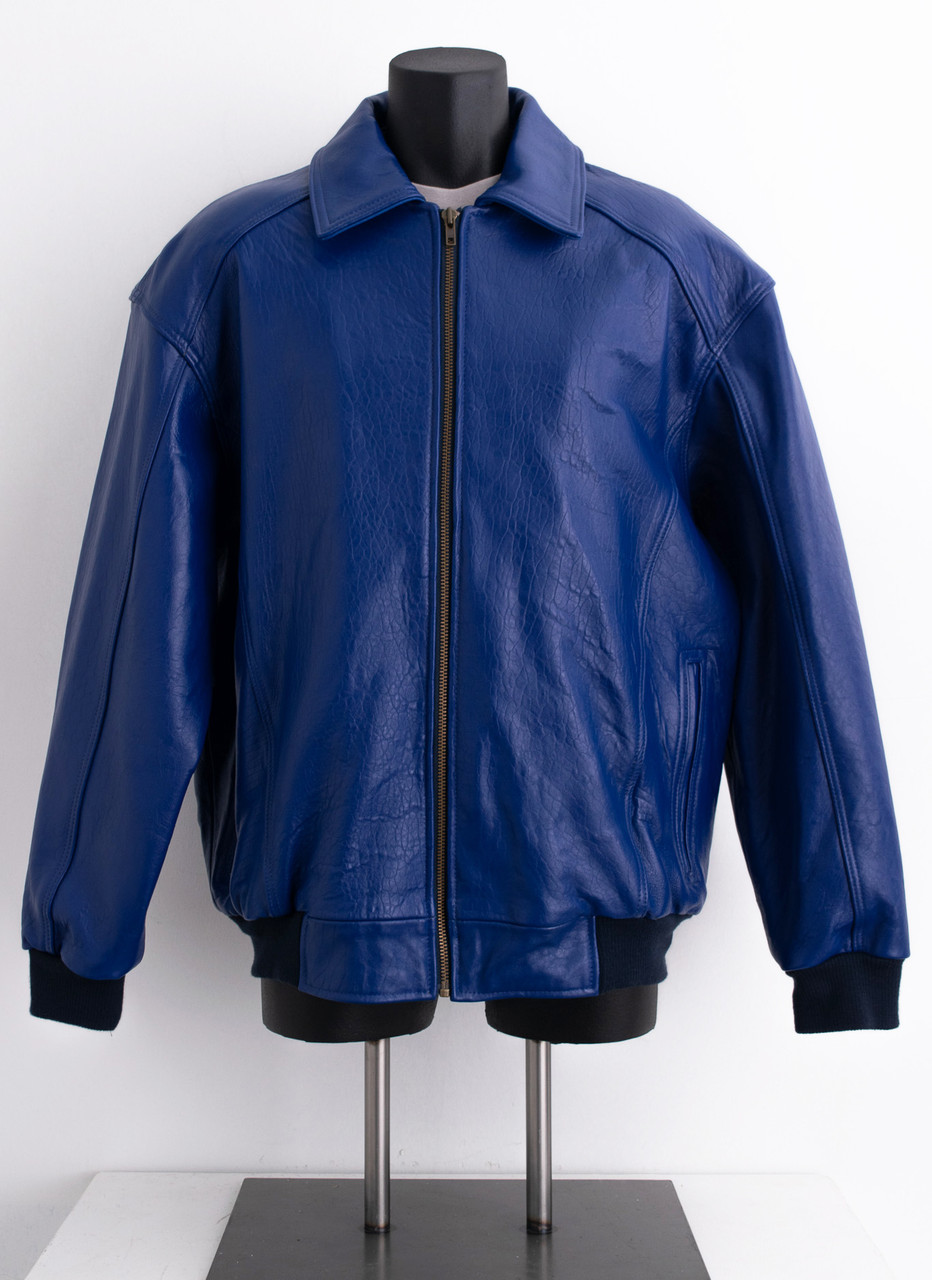 Royal Blue Baseball Leather Jacket | Hip Hop Closet