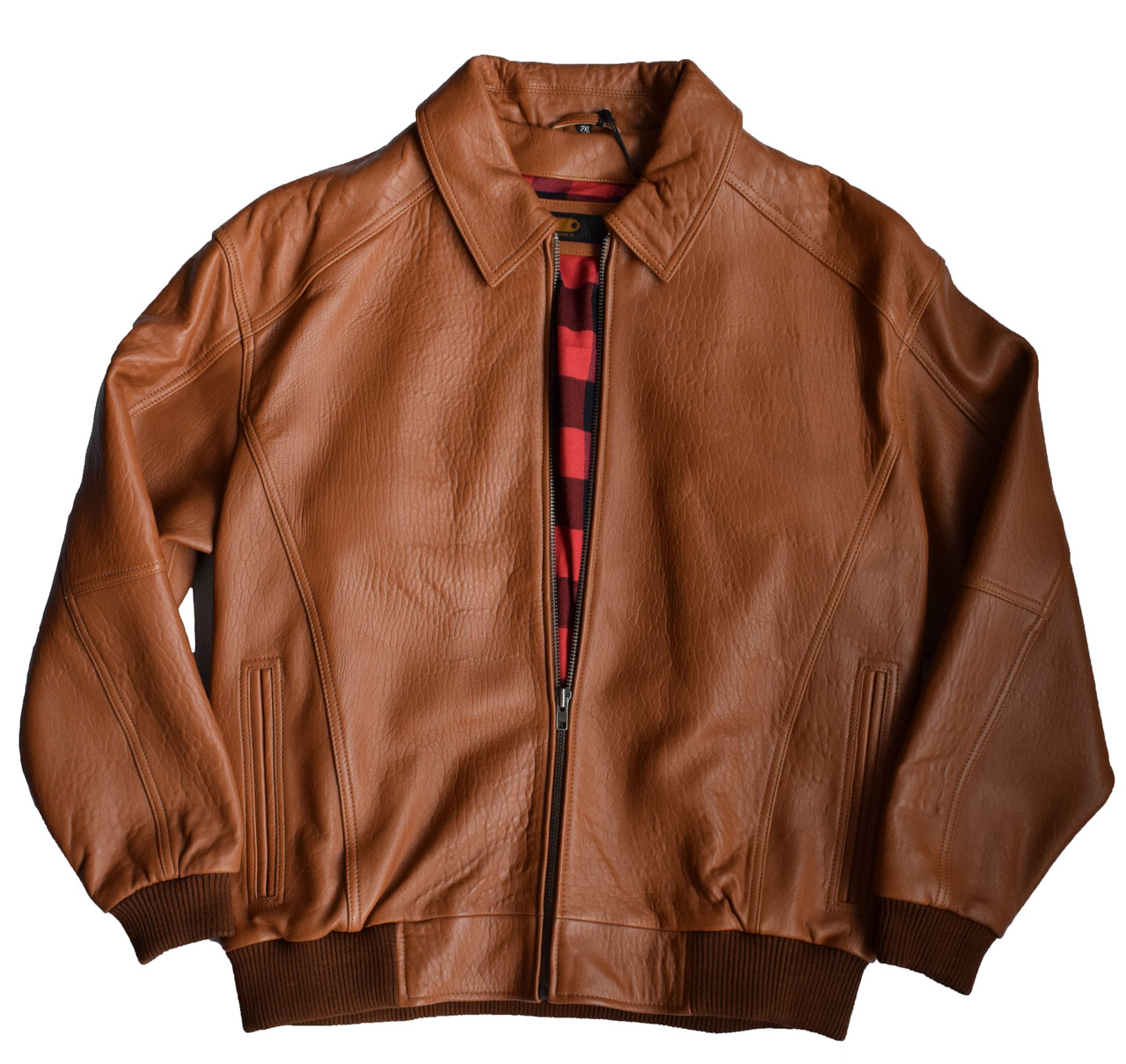 Vintage 90s KANI brown leather monogram bomber jacket