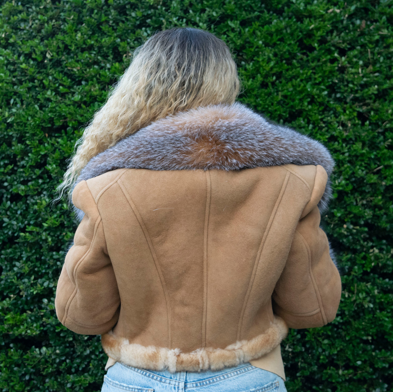 tan fluffy jacket