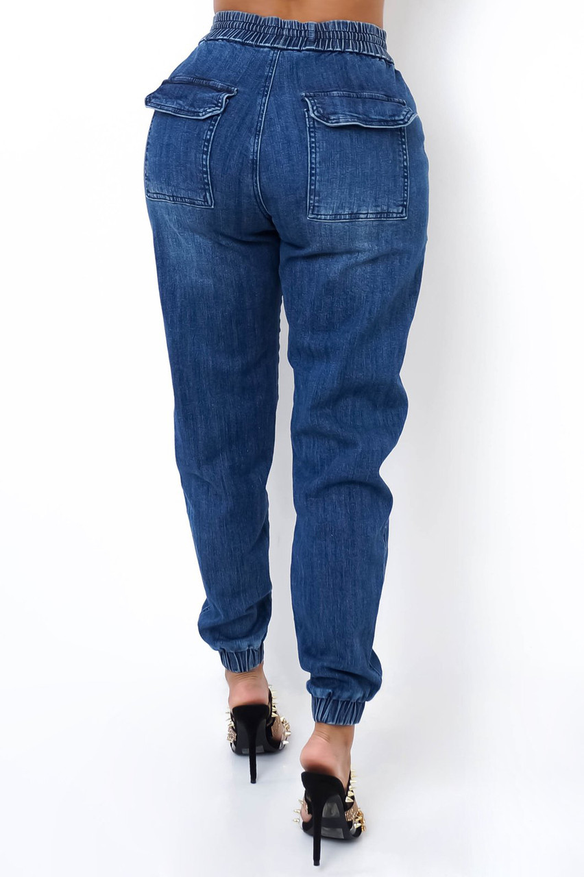 Womens Denim Jogger Jeans 