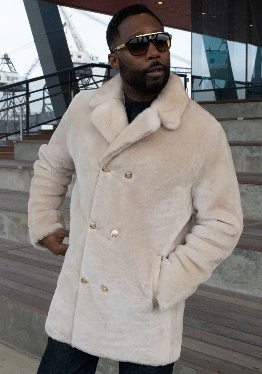 Cream peacoat mens Clearance