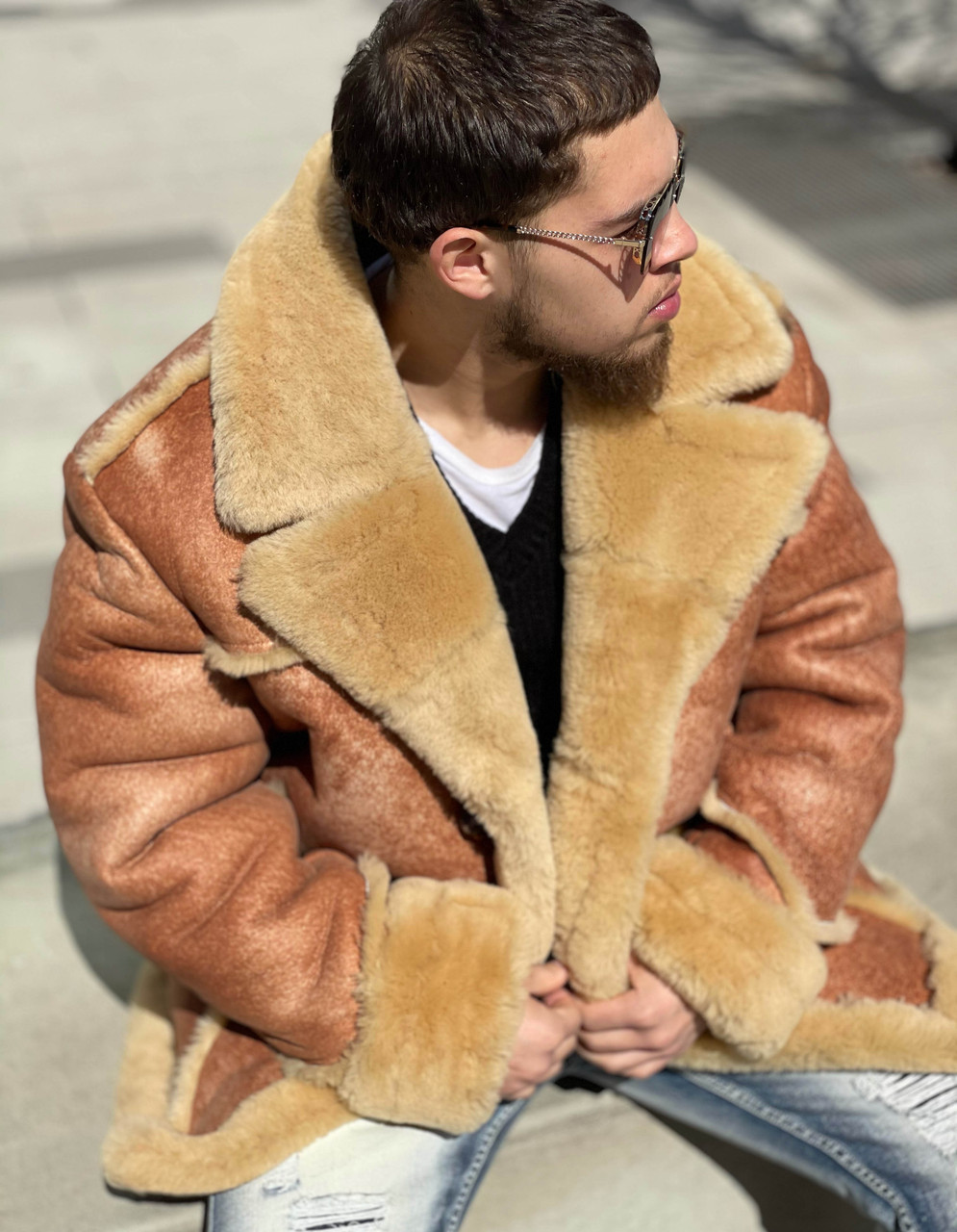 Old School Marlboro Sheepskin Jacket 