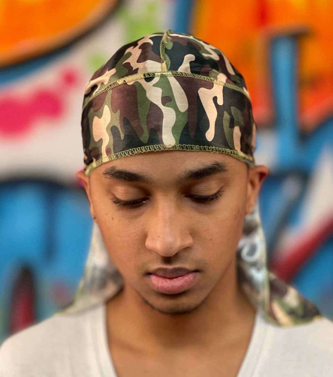 Woodland Camo Camouflage Silky Durag