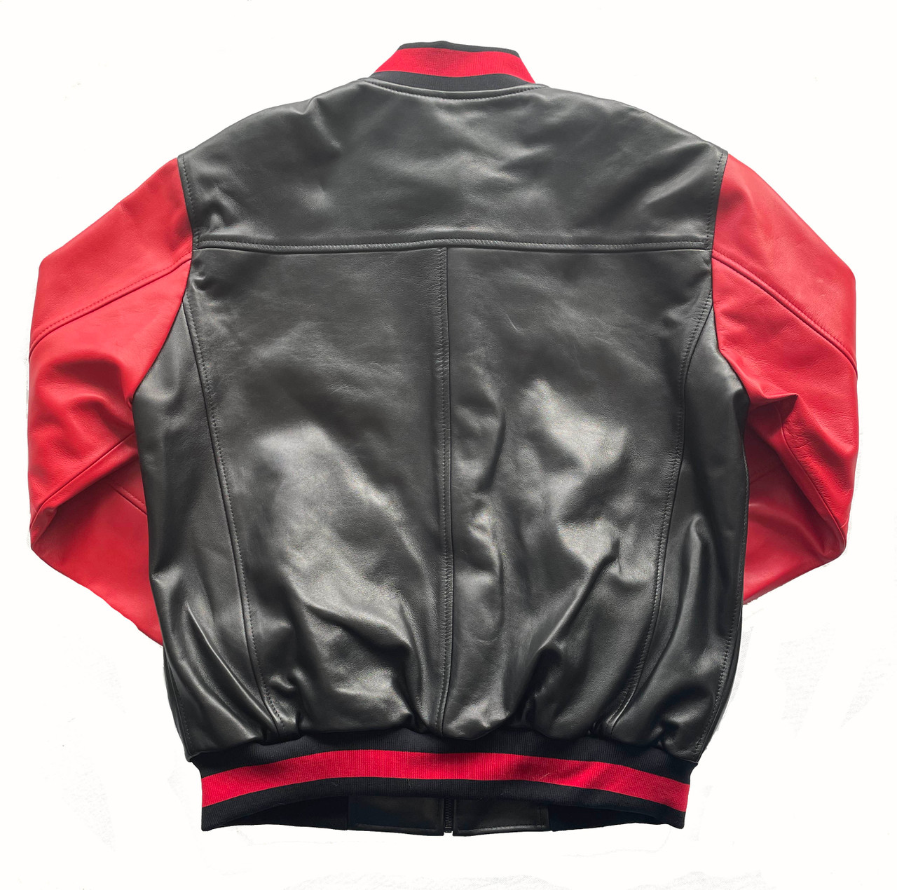 red and black baseball jacket