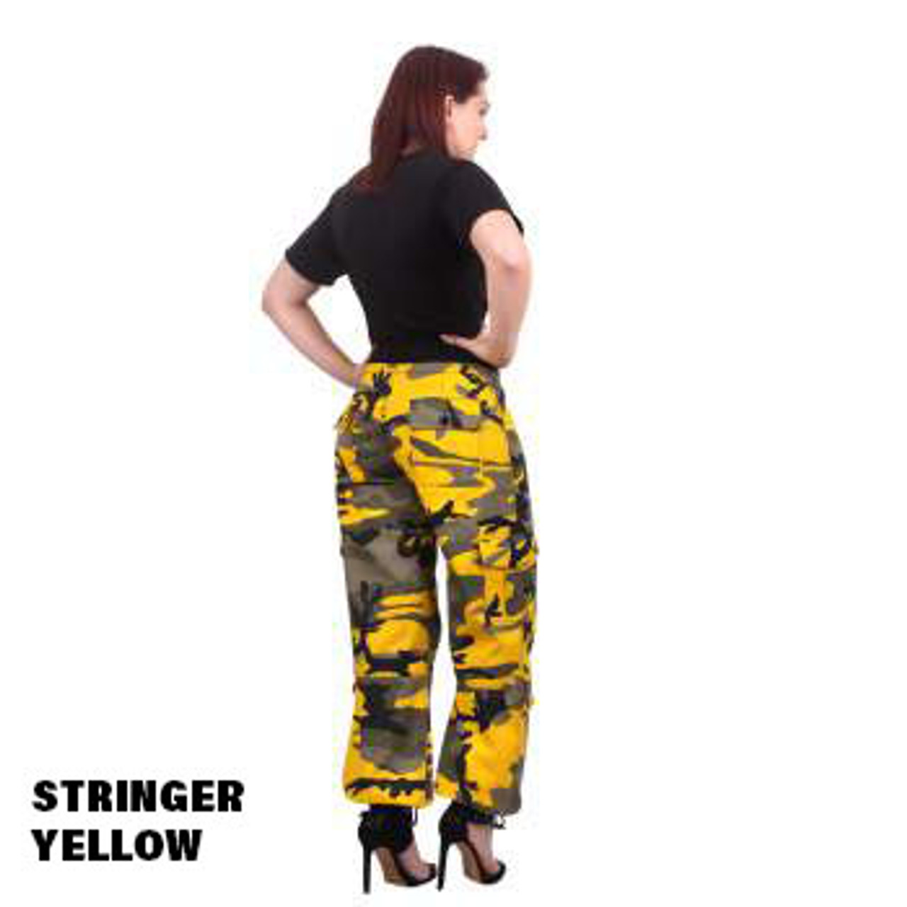 Mens yellow camouflage cargo pants  urban outfits  Fashion joggers Mens  street style Mens fashion trends