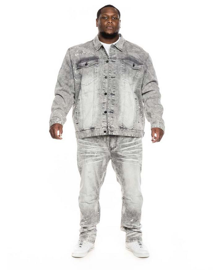 Smoke Rise Gray Mens Denim Set