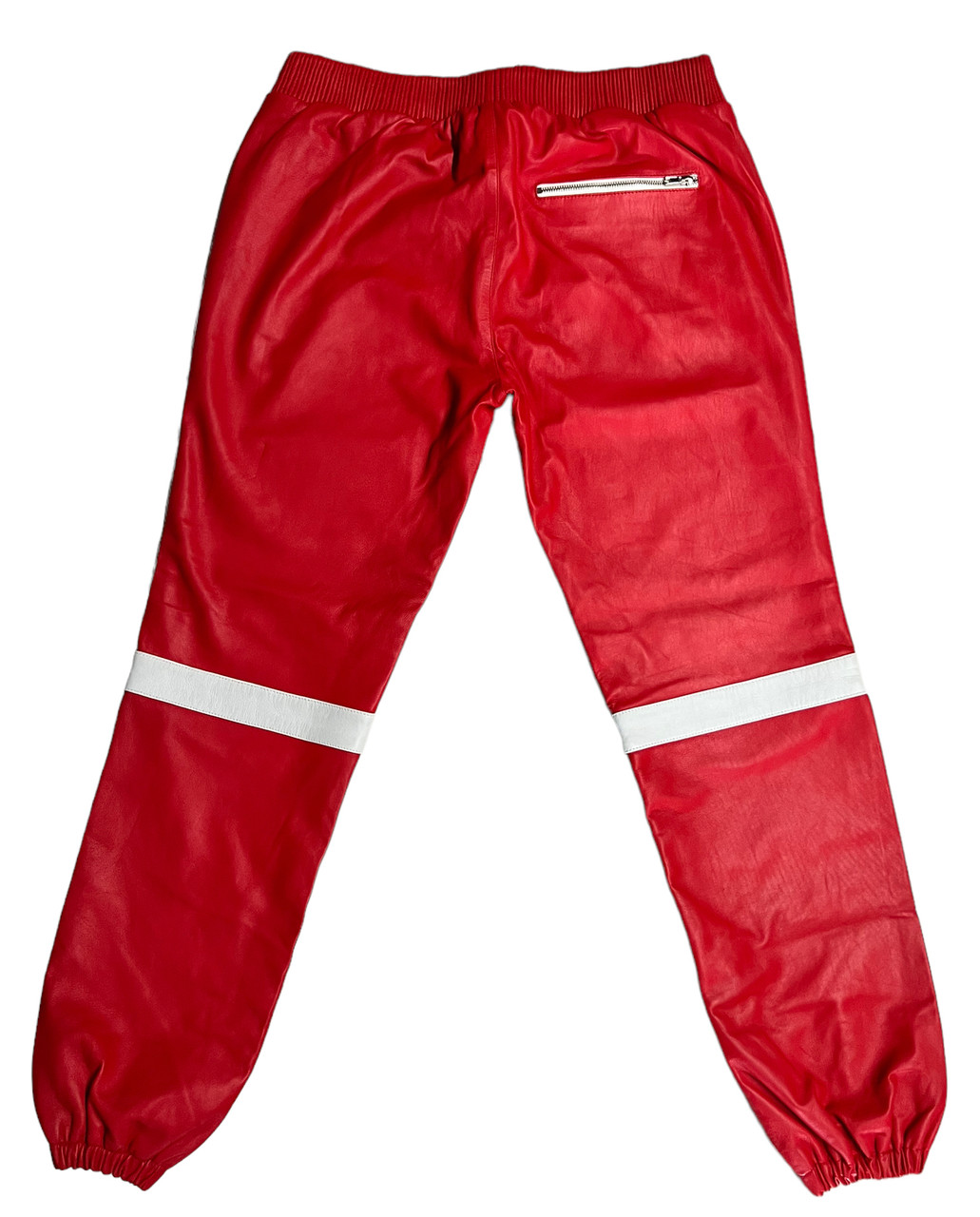 Butter Soft Red and White Leather Tracksuit