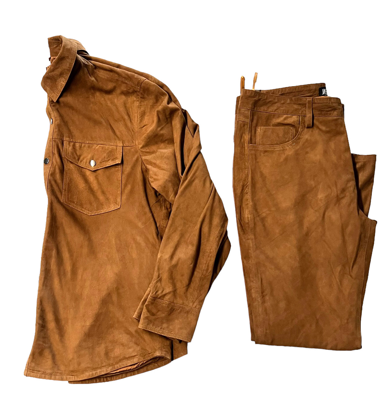 Lightweight Brown Suede Pants Set