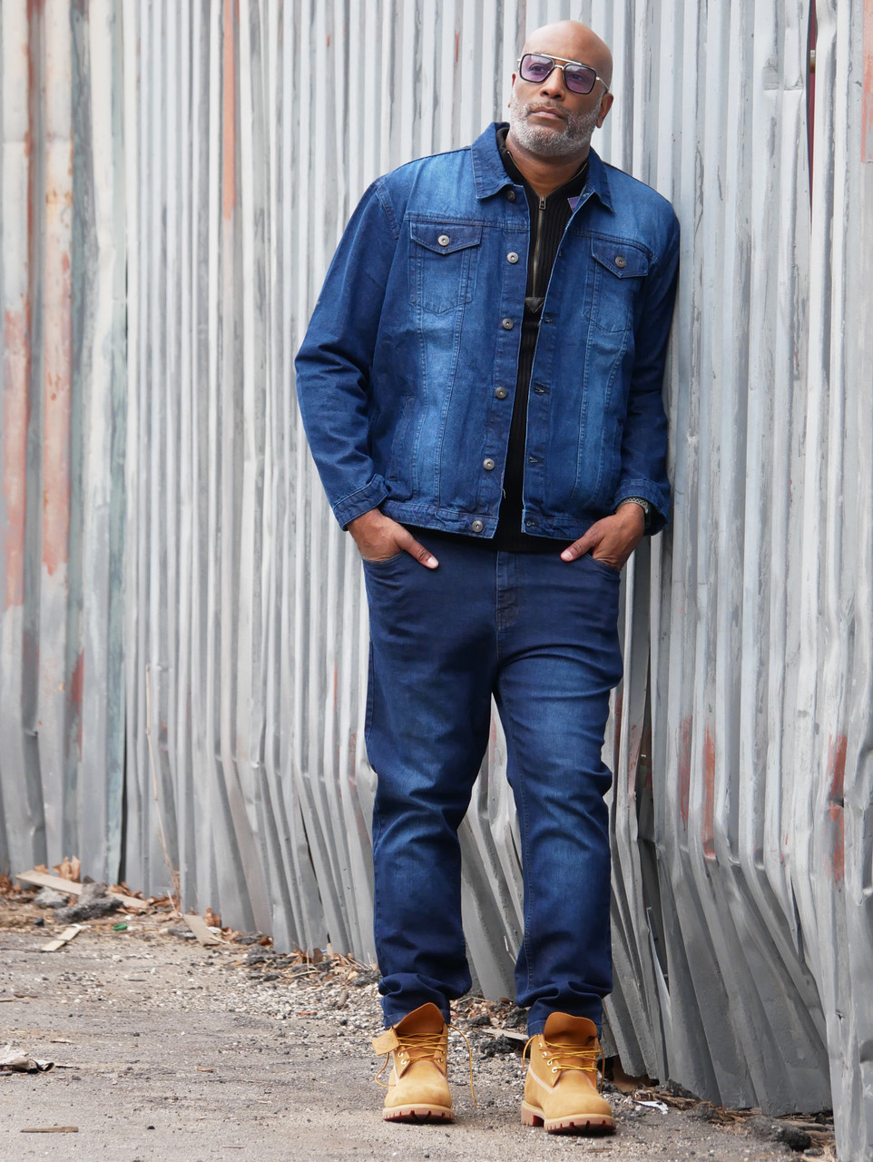 Denim Dress Men Navy Denim Jeans Set
