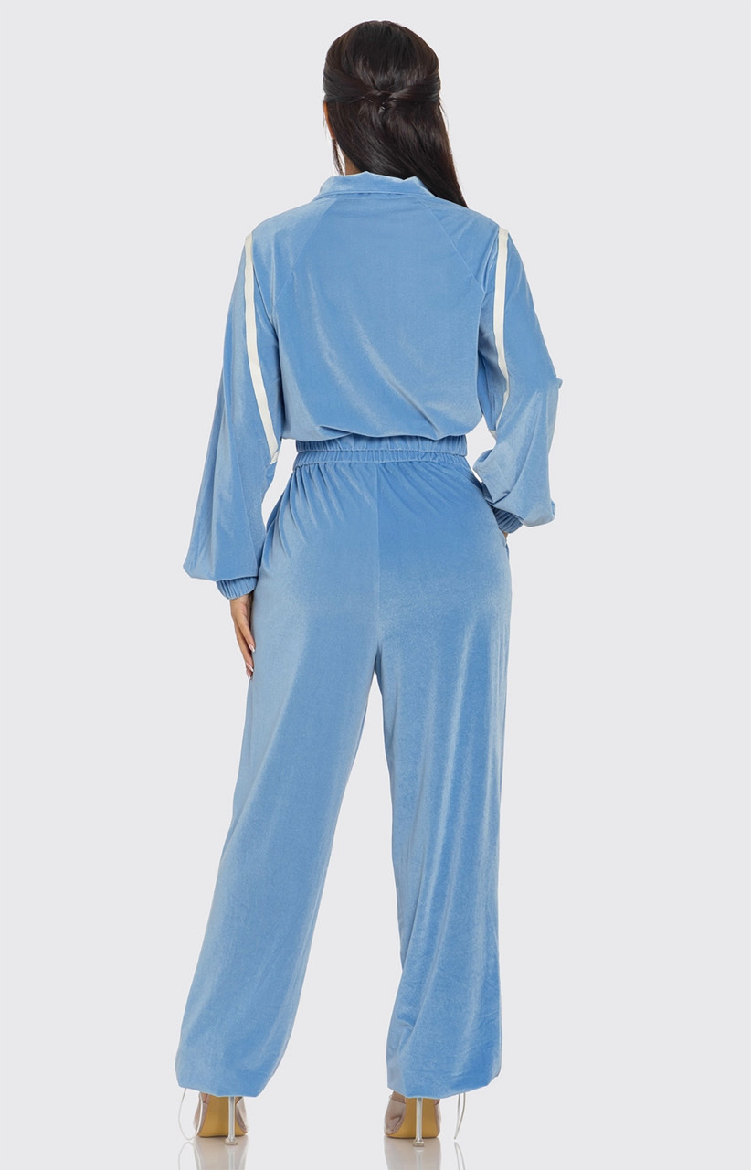 Powder Blue Velvet 2 Piece set | HipHopCloset.com