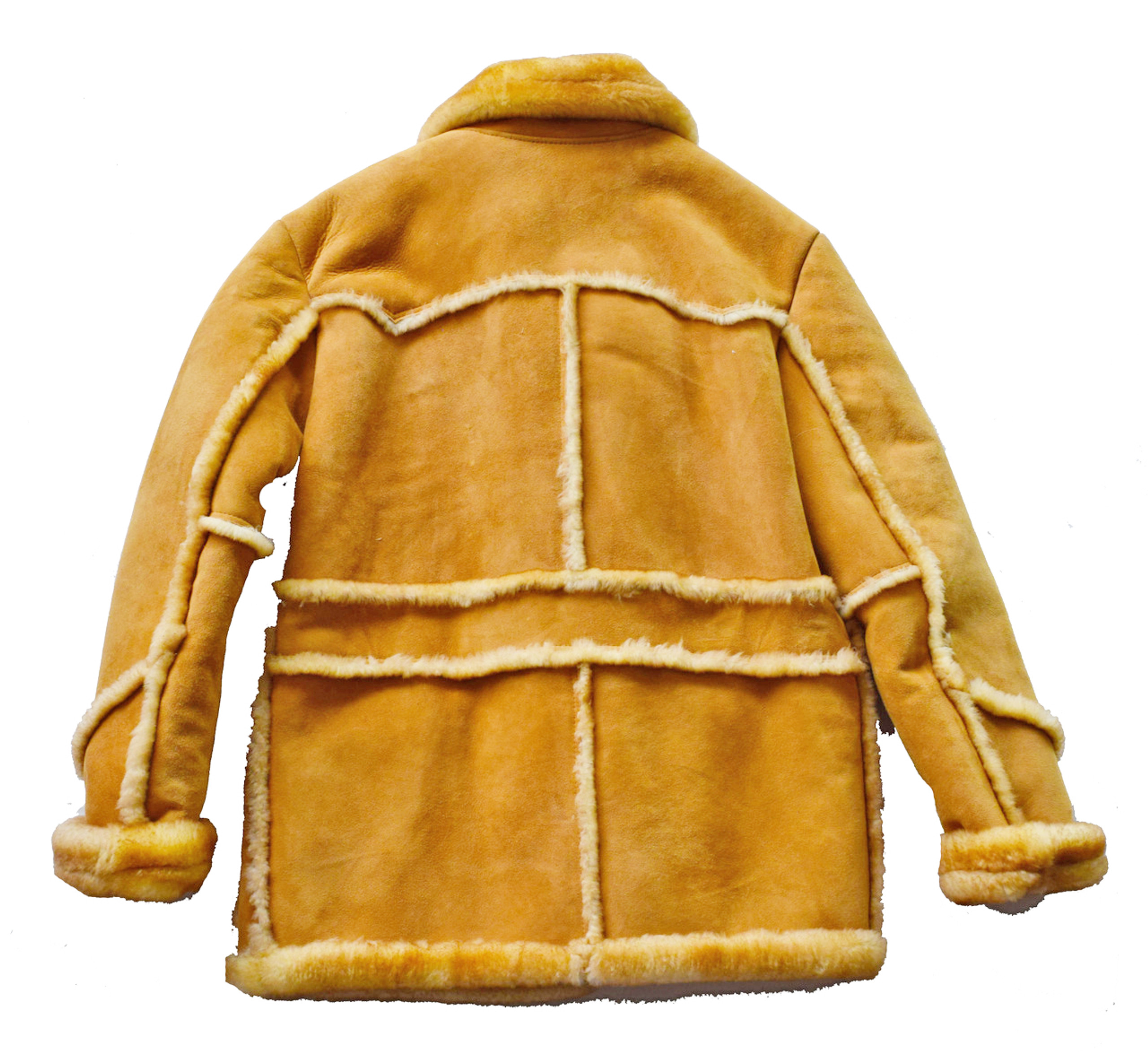 Tan Old School 3/4 Sheepskin Jacket w hood | HipHopCloset