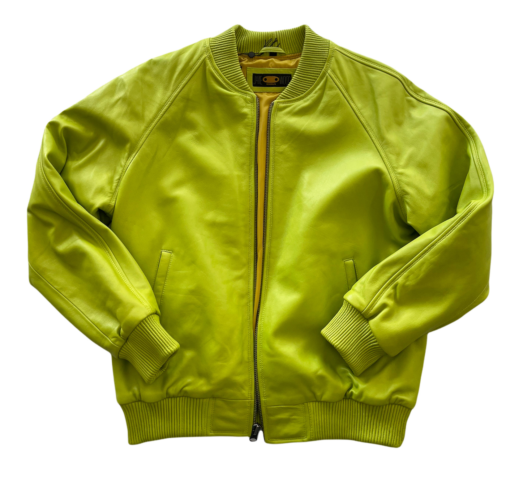 Leather Jackets Orange Butter Soft Leather Baseball Jacket