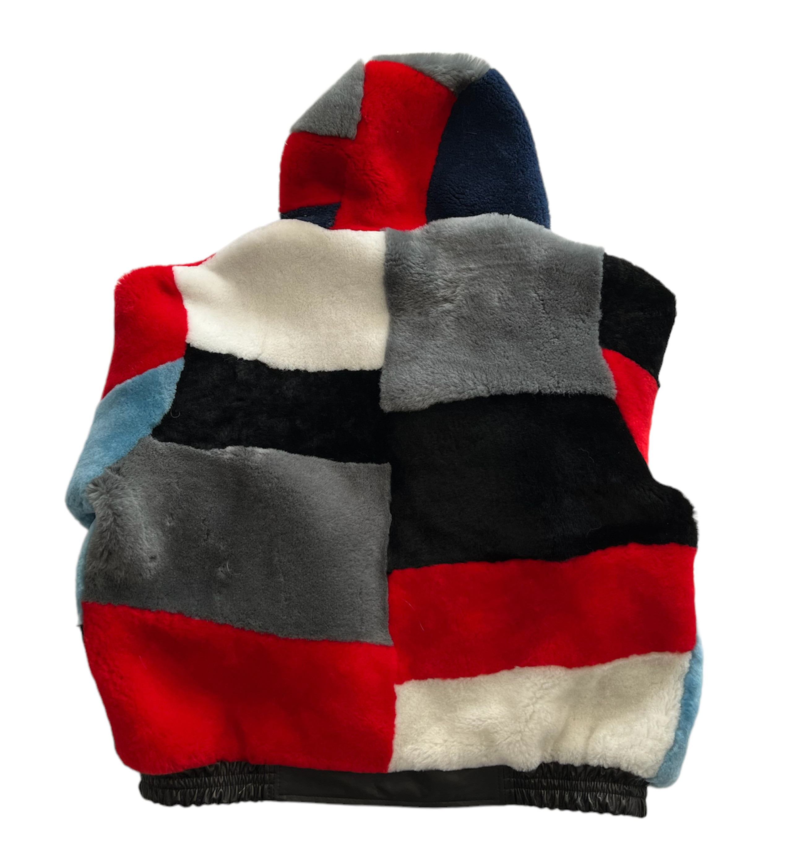 Multi Color Mens Sheepskin Jacket with Hood