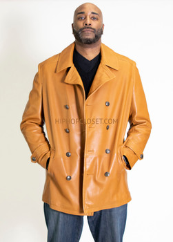  Peanut Butter Leather Peacoat