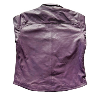 Eggplant Leather Shirt Jacket