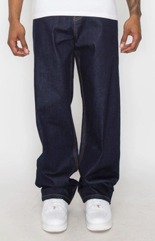 Indigo Raw Denim Baggy Jeans for men