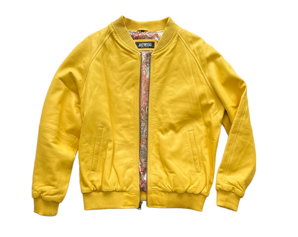 Yellow Butter Soft Baseball Leather Jacket