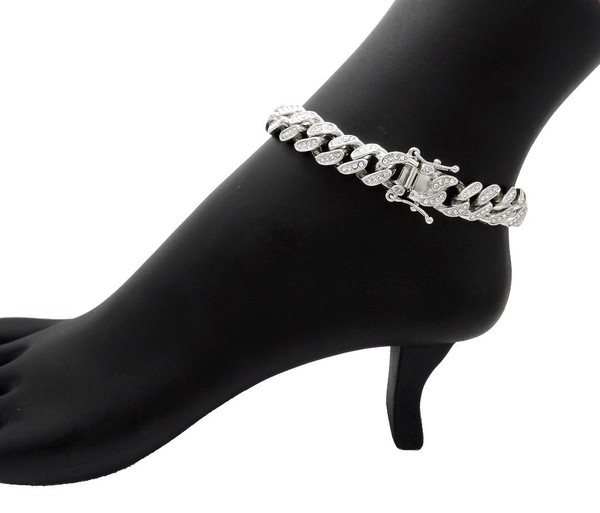 Silver Cuban Chain Anklet