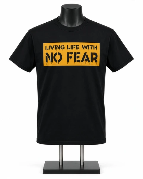 Living Life With No Fear Yellow Block Tee