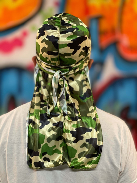 Woodland Camo Camouflage Silky Durag Do rag Dorag | HipHopCloset.com