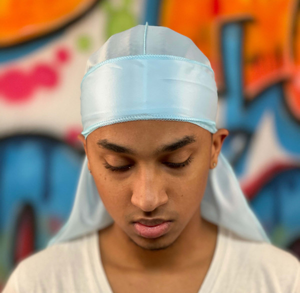 Light Blue Silky Du rag dorag durag