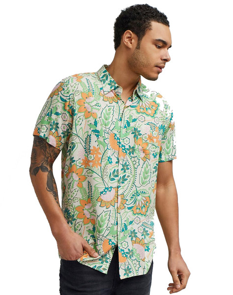 Reason Tropical Button Up Shirt 