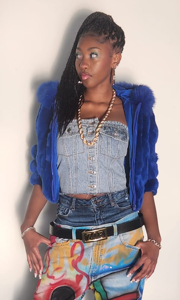 Denim Corset ON WOMEN WITH FUR COAT