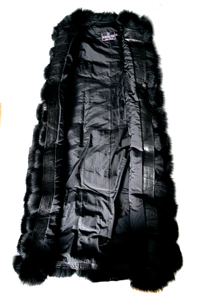 Long Black Fox Fur Vest