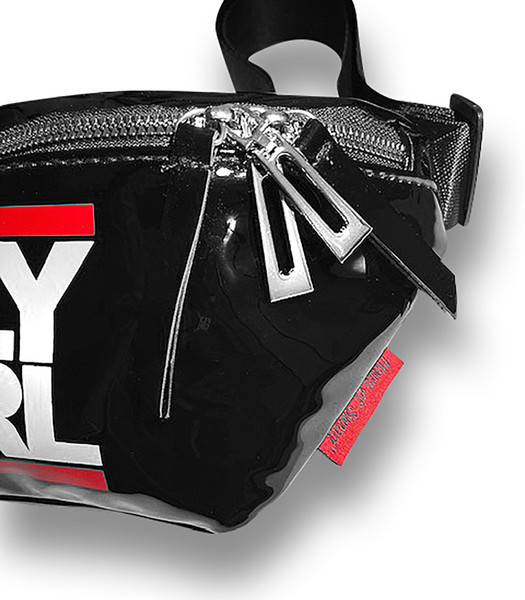 Fly Grl Belt Bag Haus of Swag belt bag with heavy duty zippers and red insignia tag