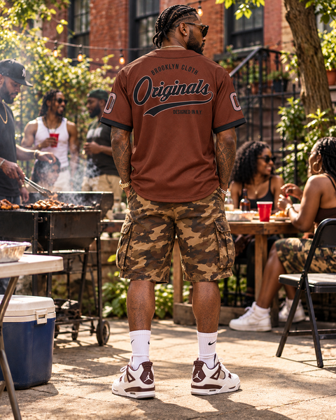 man wearing Originals Baseball Jersey top