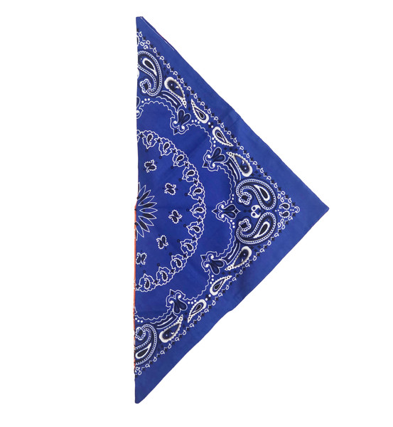 Hand sewn orange paisley cotton triangle bandana by Sugar Cilantro