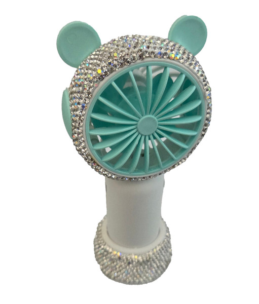Fashionable turquoise personal cooling fan for women