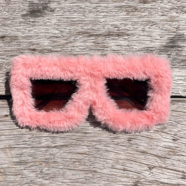 Oversized Fur Shades - Pink
