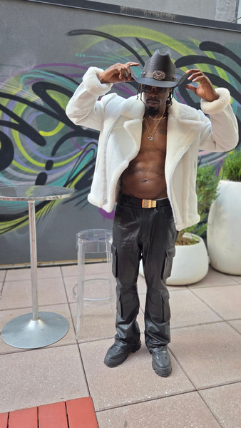 man in white sheepskin shearling jacket hip hop closet