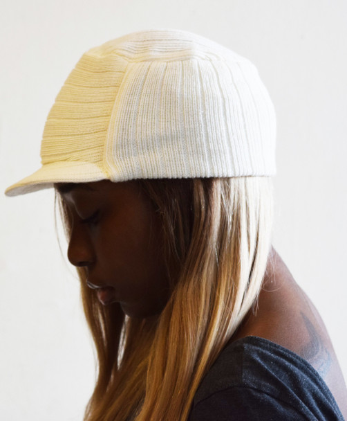 Off-white Knit Hat with Visor