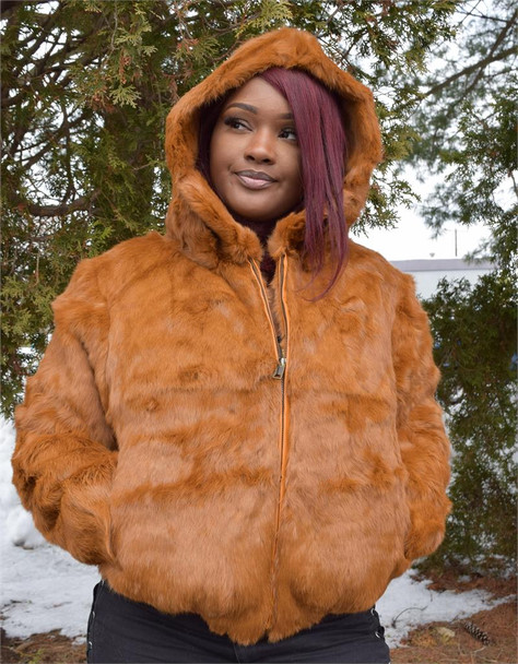 tan jacket with white fur
