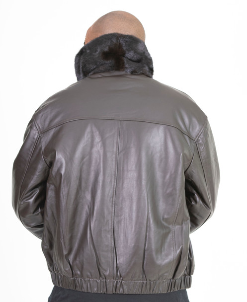 reversible mink leather bomber jacket