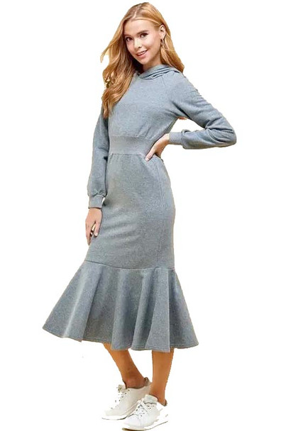 Gray Tulip Sweatshirt Dress 