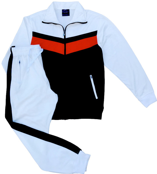 Royal Threads V Track Suit White/Black Two Piece Set