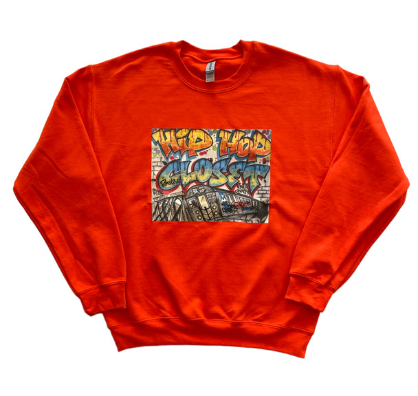 Orange Graffiti Hip Hop Closet Sweatshirt 