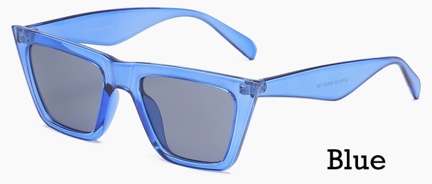 Square Retro Women Cat Eye Fashion Sunglasses - powder blue
