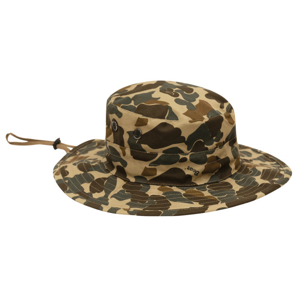 Rothco x Bear Archery Fred Bear camo adjustable boonie hat front view