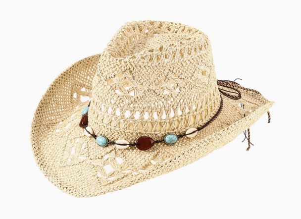 Western Style Straw Cowboy Sun Hat