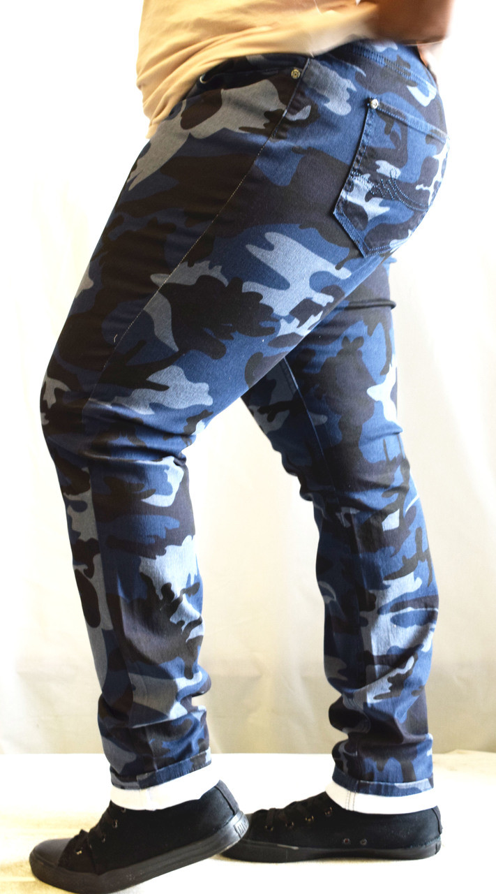 Ladies Blue Camo Jeans